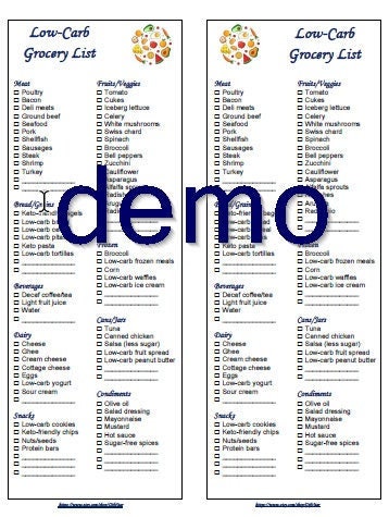 Editable Printable Low-carb Grocery Shopping List Instant - Etsy