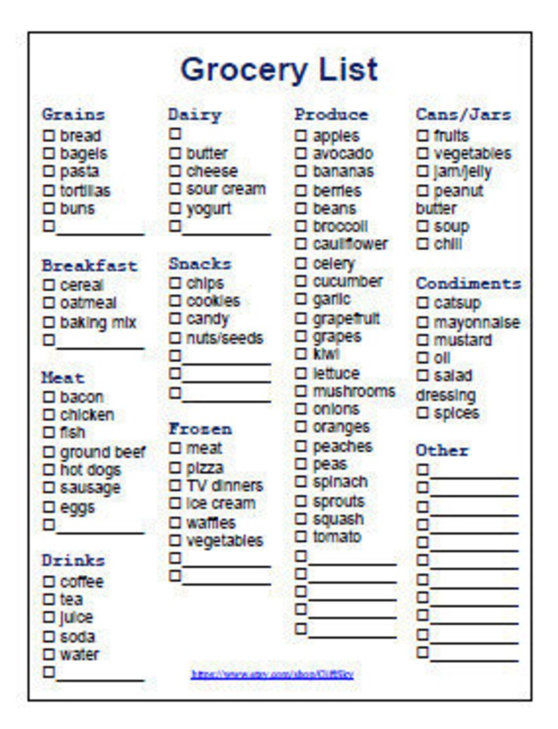 Grocery List Free Printable Checklists To Stay Organized Popsugar 28 