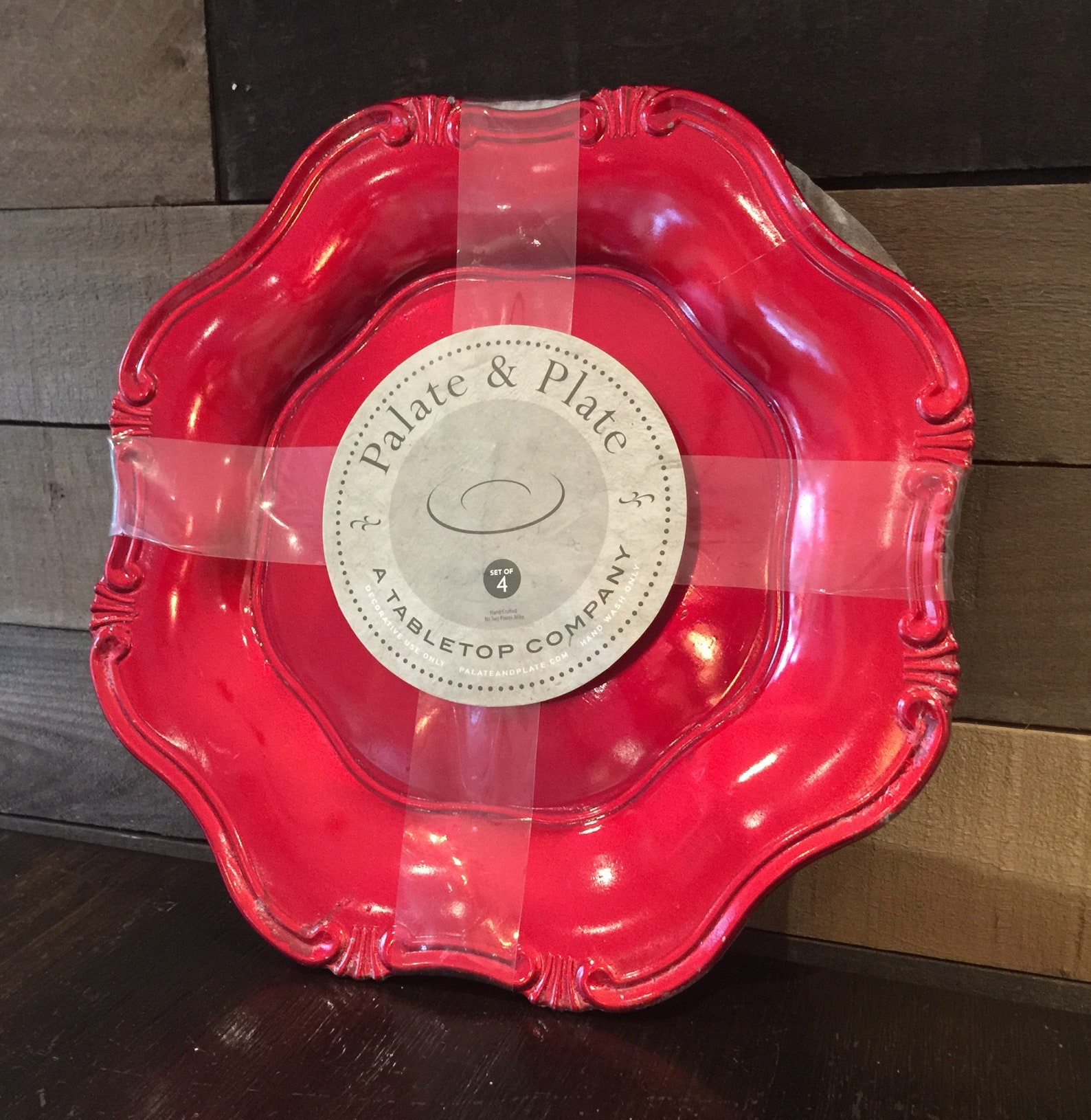 Red Charger Platesset of 4 Palate and Plate Christmas Charger Etsy