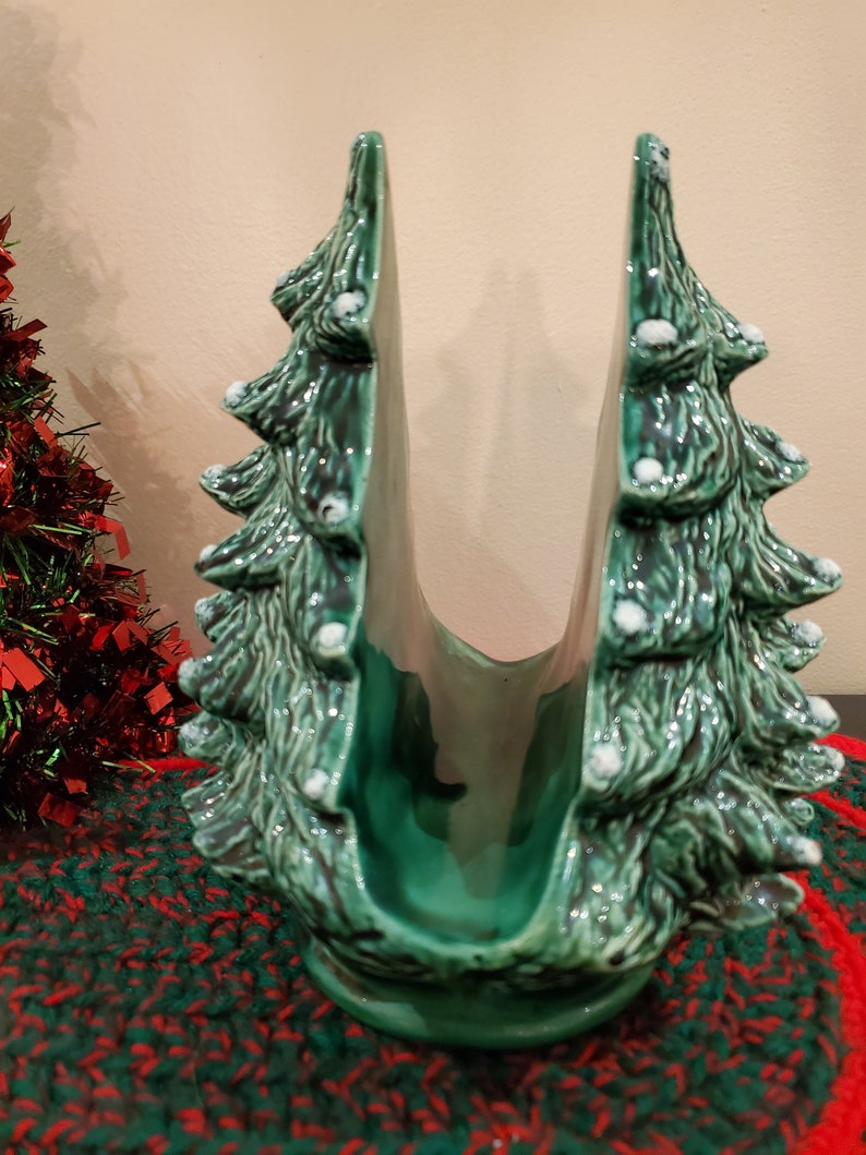 Rare Ceramic Christmas Tree Napkin Holder Vintage Napkin Etsy