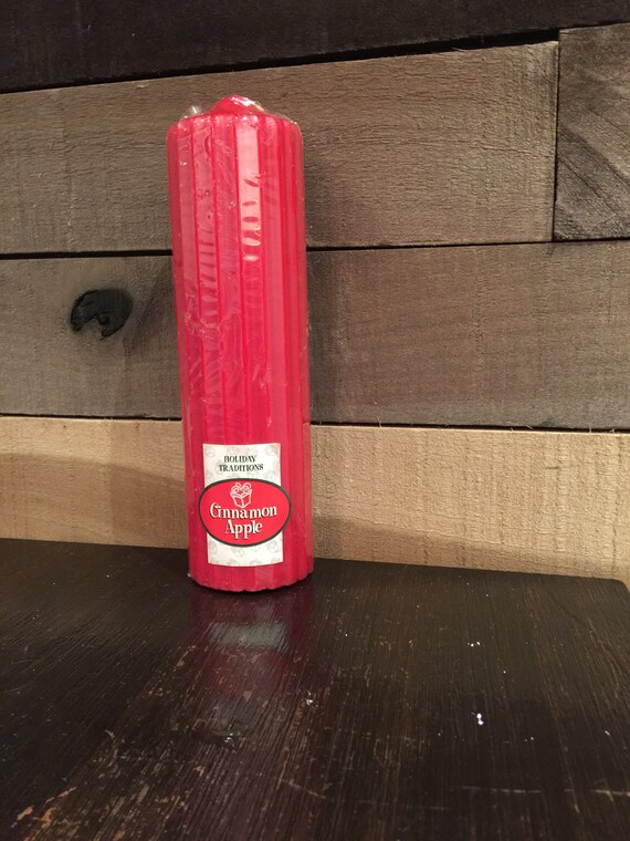 Tall Red Pillar Candle Christmas Candle Holiday Candle Etsy