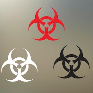 four 2&quot; BIOHAZARD logo danger zombie area 51 alien chemical custom decal sticker for your car computer helmet any hard surface S947