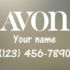 TWO 12&quot; wide AVON representative promote your business be your own boss selfmade custom decal sticker for your car advertise
