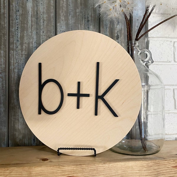 Modern initial sign, 3D, simple family sign, Anniversary gift, wedding gift, Personalized Wedding,  Farmhouse wedding, family initial Plaque