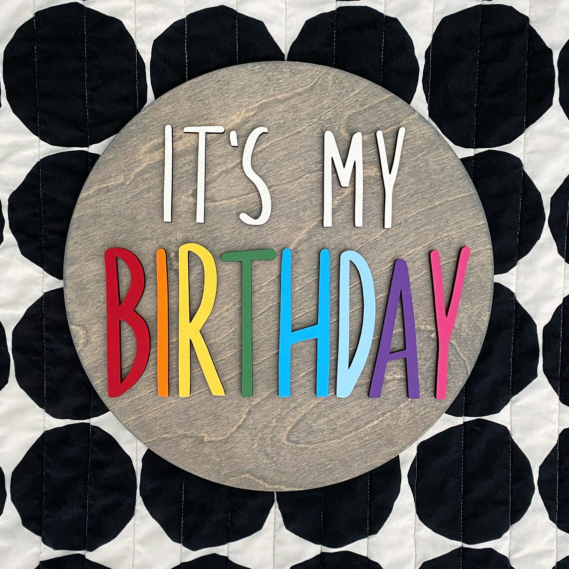 Fun Birthday Sign Rainbow Birthday Sign Unique Wooden Etsy