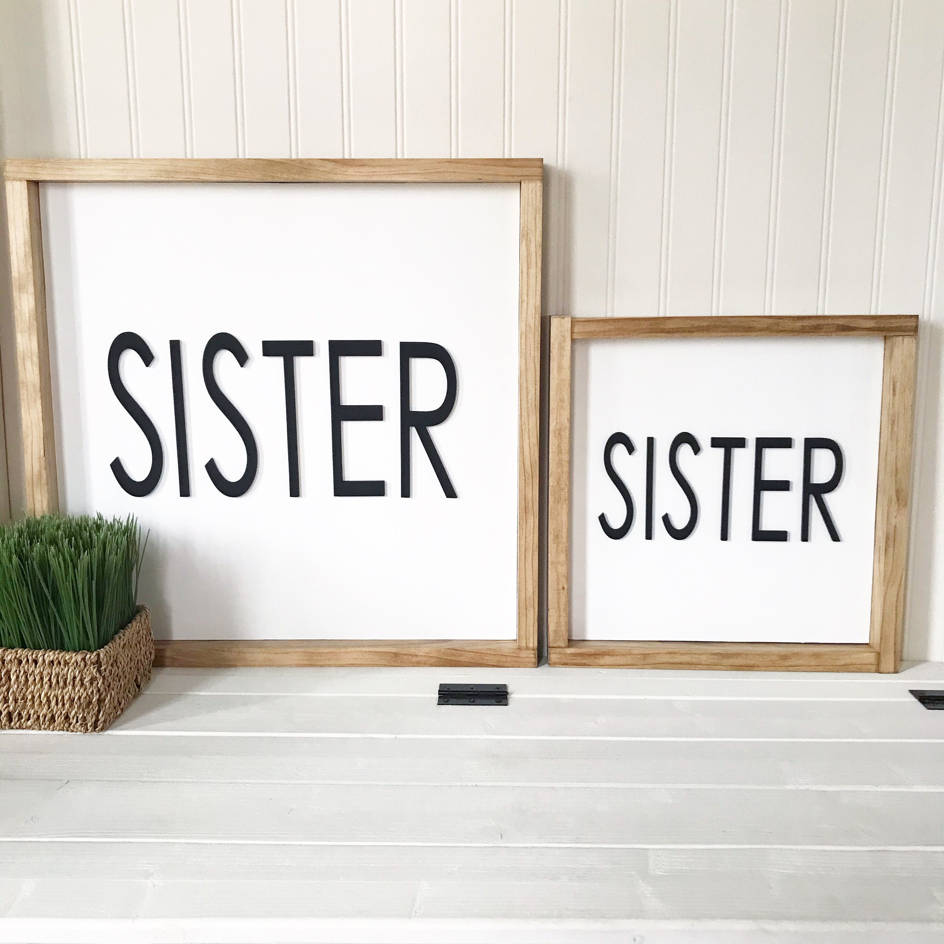 Brother Sister Sign Baby Announcement Farmhouse Nursery - Etsy