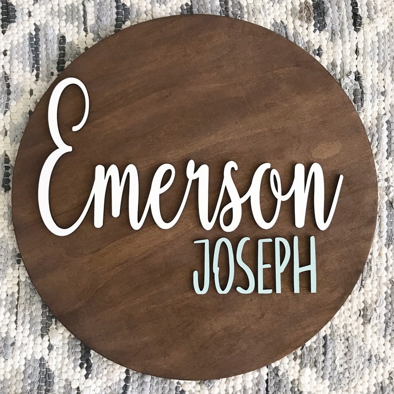 Custom Nursery Name Above Crib Circle Nursery Name Sign Etsy UK