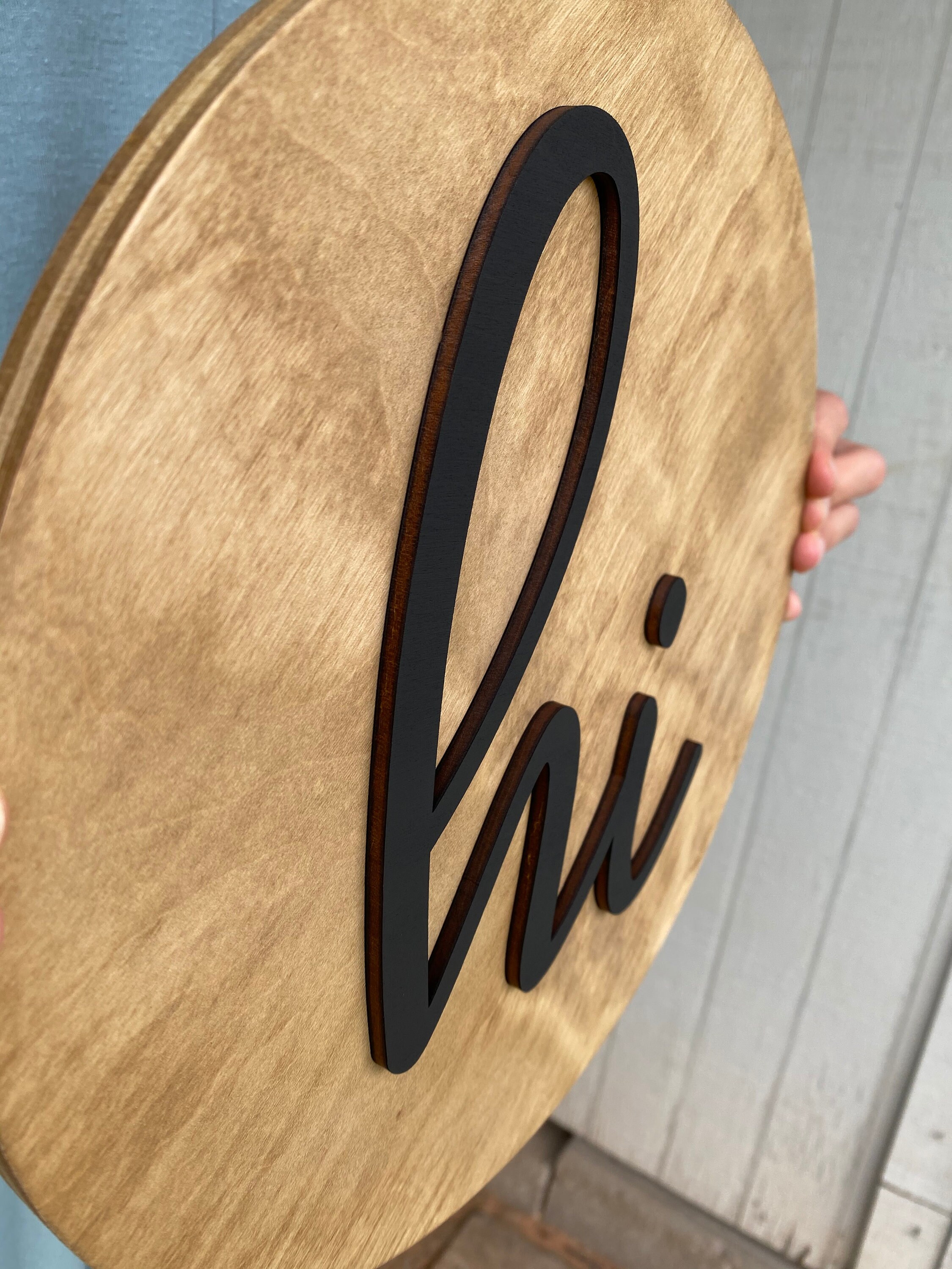 Hi Sign Wood Hello Welcome Porch 3d Laser Cut Hello | Etsy