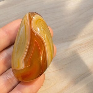 65g Natural Polished Sardonyx Banded River Agate Stone