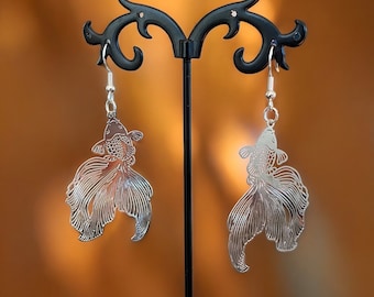 Silver Goldfish Drop Earrings