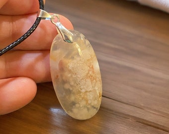 Natural Scenic Dendritic Agate Pendant Necklace