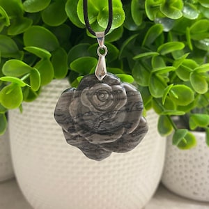 Natural Carved Ocean Jasper Pendant Necklace