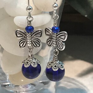 Blue Butterfly Earrings