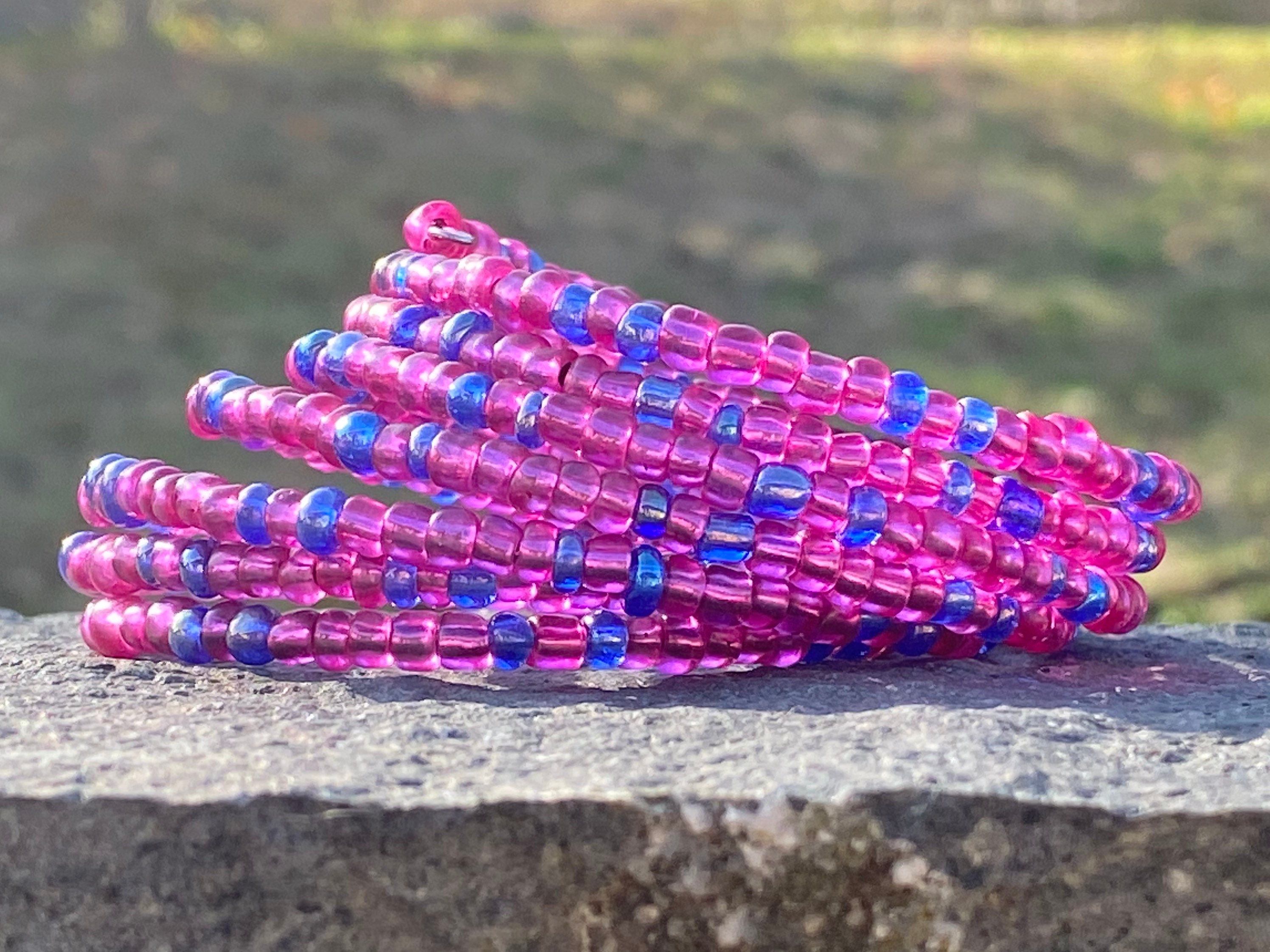 Memory wire bracelet fits all! Peach Aventurine, Serpentine beads