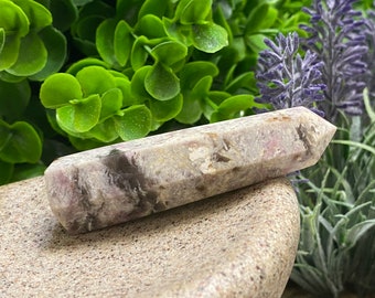 Natuurlijke roze toermalijn steen Crystal Tower Point