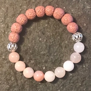 Opalrosa och lava armband