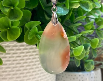 Natural Scenic Dendritic Agate Pendant Necklace