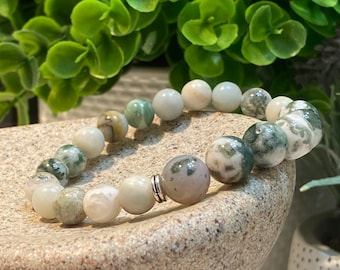 Natürliches Moosachat Armband