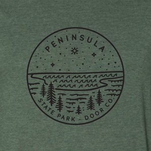 Door County Peninsula State Park Green Long Sleeve Shirt - Wisconsin, Fish Creek, Sister Bay, Sturgeon Bay, Dad, T-shirt, State Park