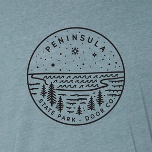 Door County Peninsula State Park Blue Slate Long Sleeve Shirt - Wisconsin, Fish Creek, Sister Bay, Sturgeon Bay, Dad, Ephraim, T-shirt