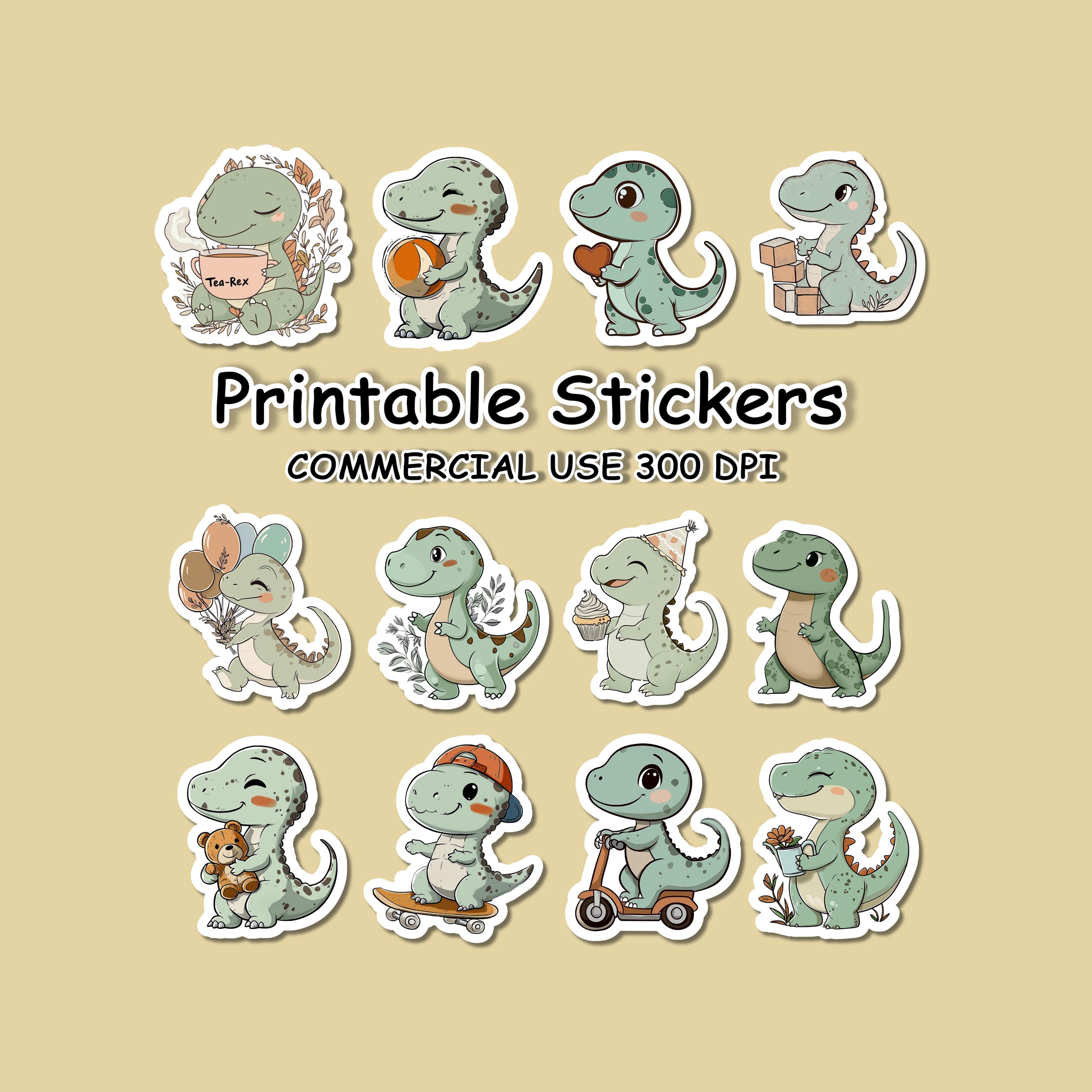 Dinosaur Clipart Stickers | Kids PNG Bundle (digital Download) - Etsy