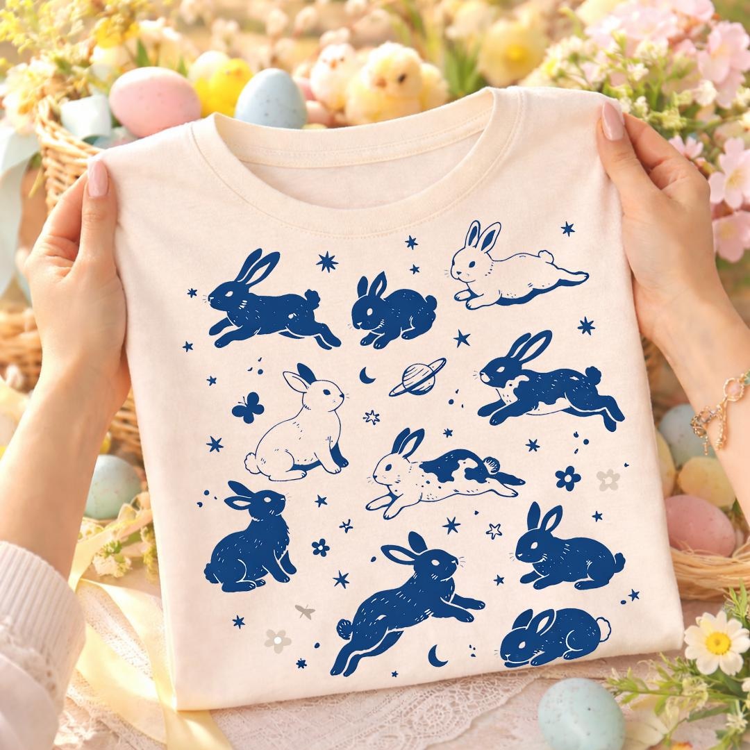 Vintage Rabbit Pattern Vintage Bunny Pattern Rabbit Collection Spring PNG - Etsy