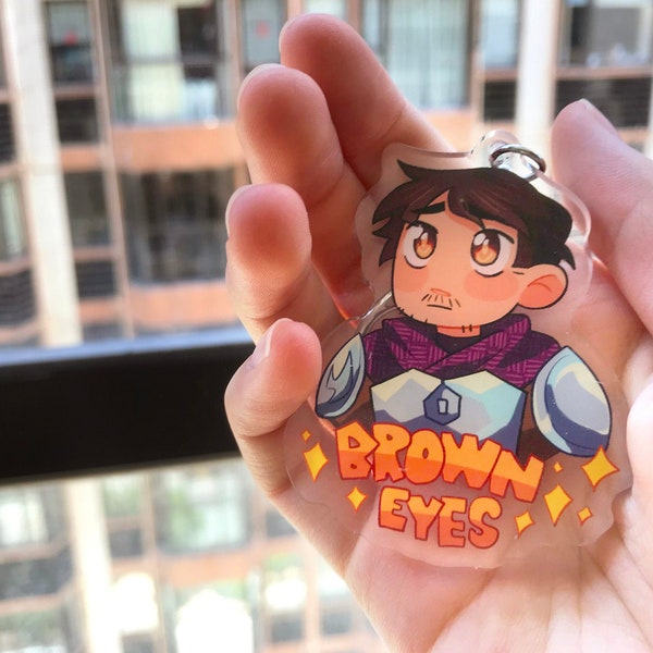 Brown Eyes Anime Eyes Din Djarin | The Mandalorian Acrylic Keychain Charm