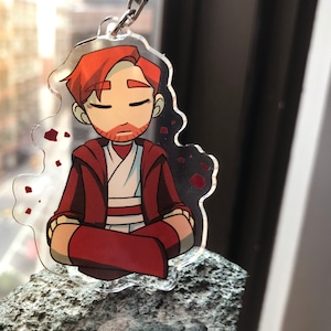 Obi-Wan Kenobi Meditating | Star Wars Acrylic Keychain Charm & Sticker