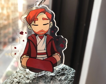 Obi-Wan Kenobi Meditierend | Star Wars Acryl Schlüsselanhänger Charm & Aufkleber