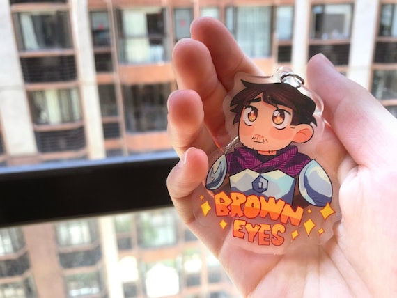 Brown Eyes Anime Eyes Din Djarin | The Mandalorian Acrylic Keychain Charm