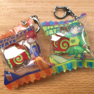 Homestuck Candy Shaker Keychain Charm - Trickster Mode Roxy Lalonde & Dirk Strider