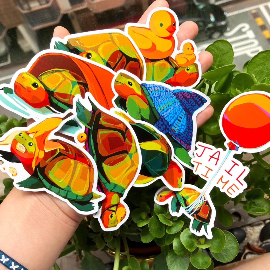 Silly Turtle Stickers (pack of 8 Stickers) - Etsy