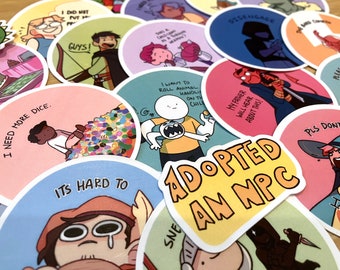 DND Funny Sticker Sets (3 Sets of 8 Stickers)