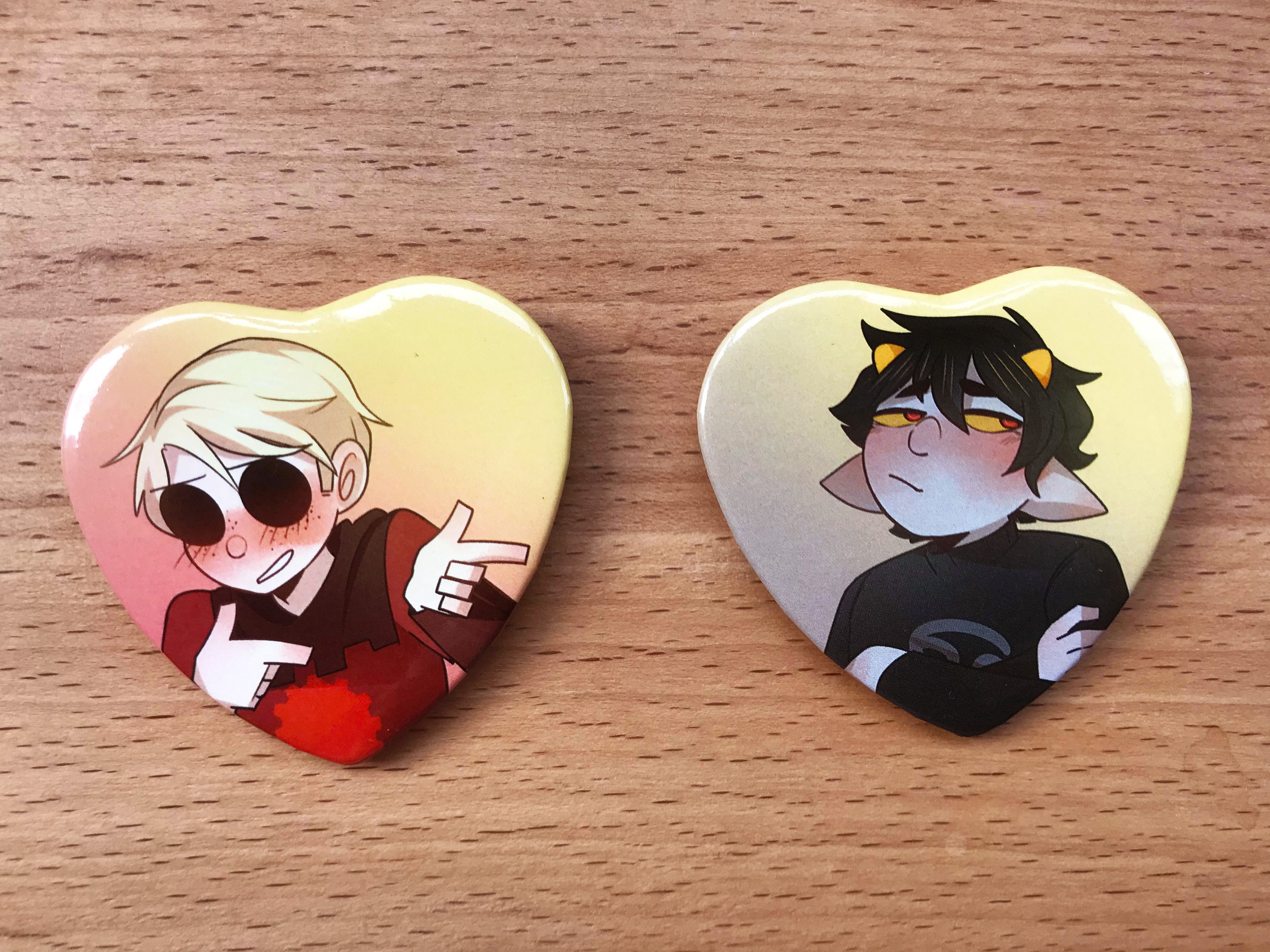 Davekat Homestuck Heart Badge Set - Etsy