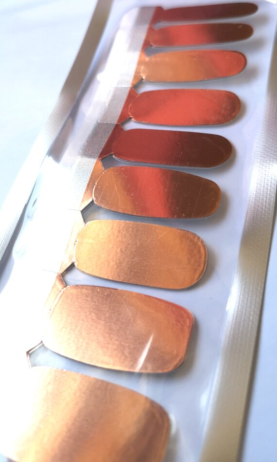 Express Manicure Nail Polish Strips 'Metallic Rose Etsy
