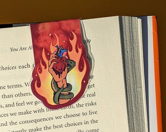 Magnetic Bookmark - Bleeding Heart -Fantasy Stationery -Snake -Witchy Enchantment