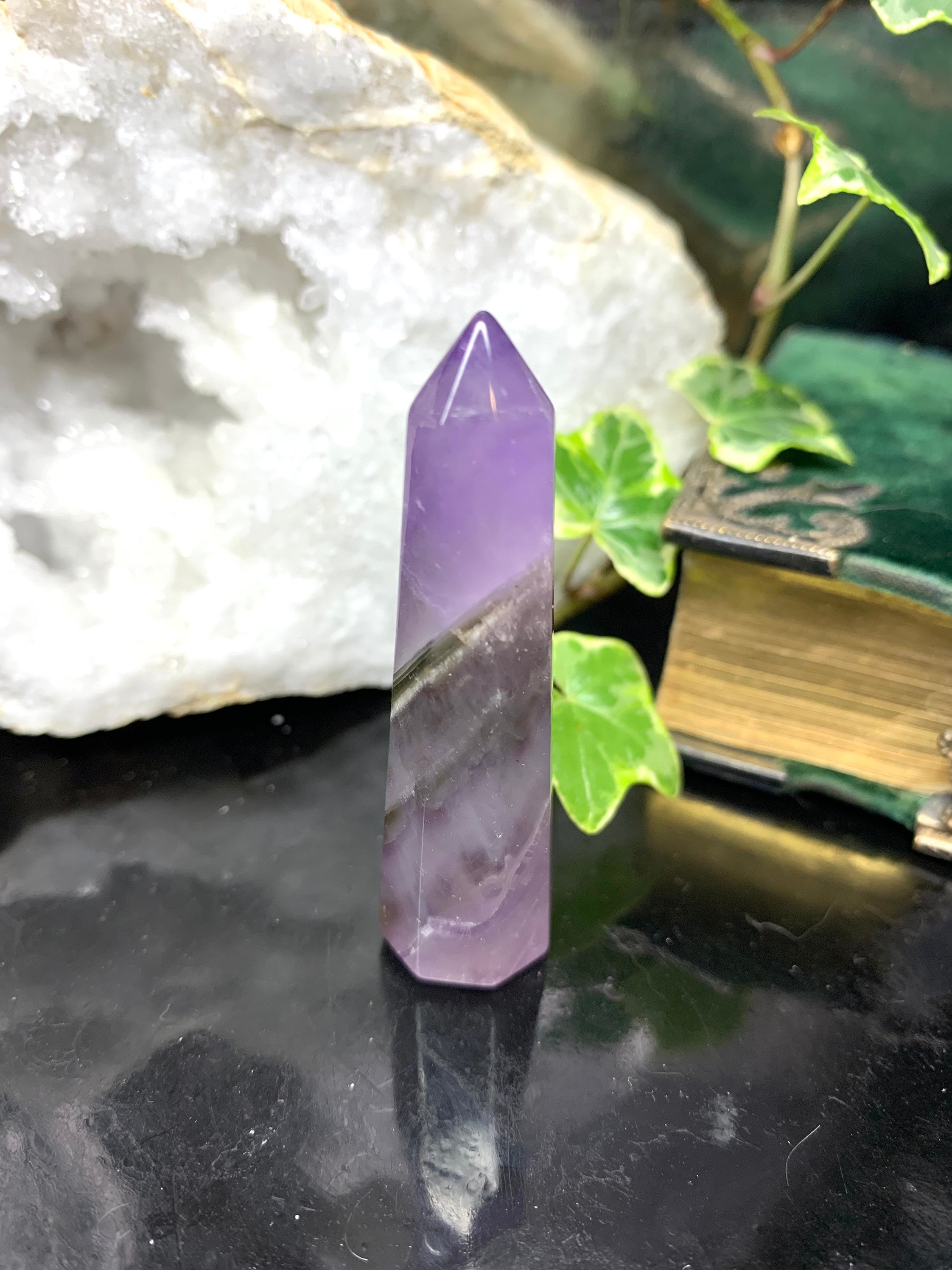 Pointe d'améthyste Naturelle, Lithothérapie, Minéraux