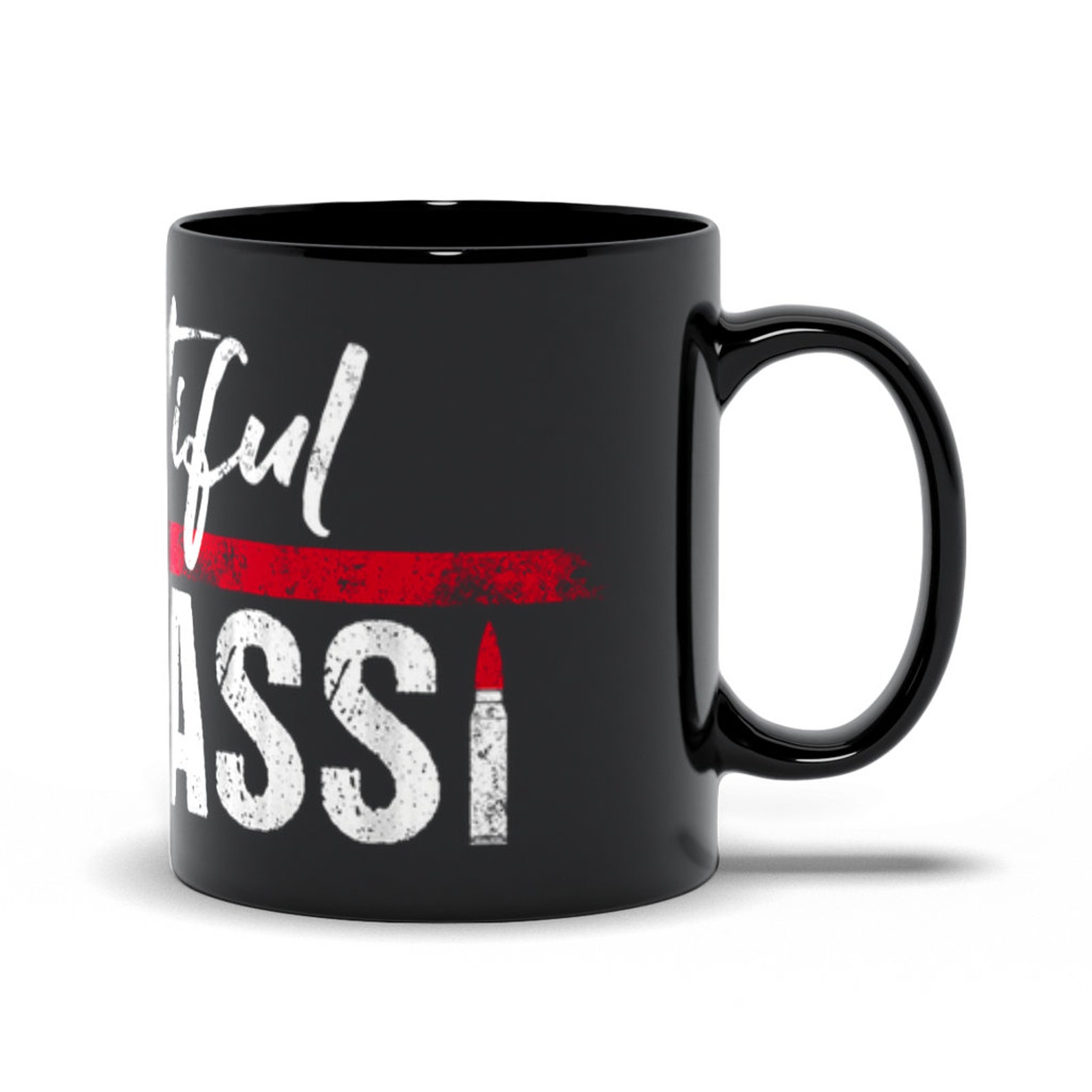 Beautiful Badass Coffee Mug Funny Badass Mug Lipstick Ammo Etsy