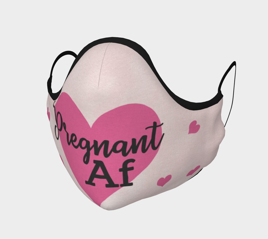 Pregnant AF Face Mask Funny Pregnancy Mask Mother To Be Etsy