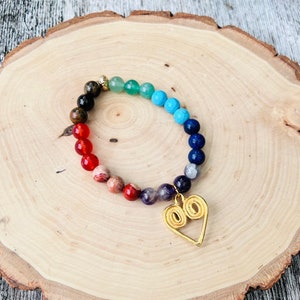 Chakra Balance Mala Bracelet,Vintage Charm,Lapis,Tigers Eye,Carnelian,Red Jasper, Aventurine,Amethyst,Turquoise Howlite,Pride Bracelet