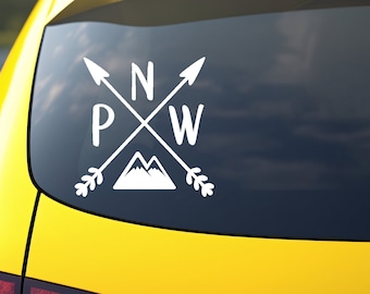 PNW Mountain Vinyl Decal Sticker / PNW Mountain Decal for Cars, Laptops, Tumblers and More / PNW Mountain decal sticker / Pacific Northwest