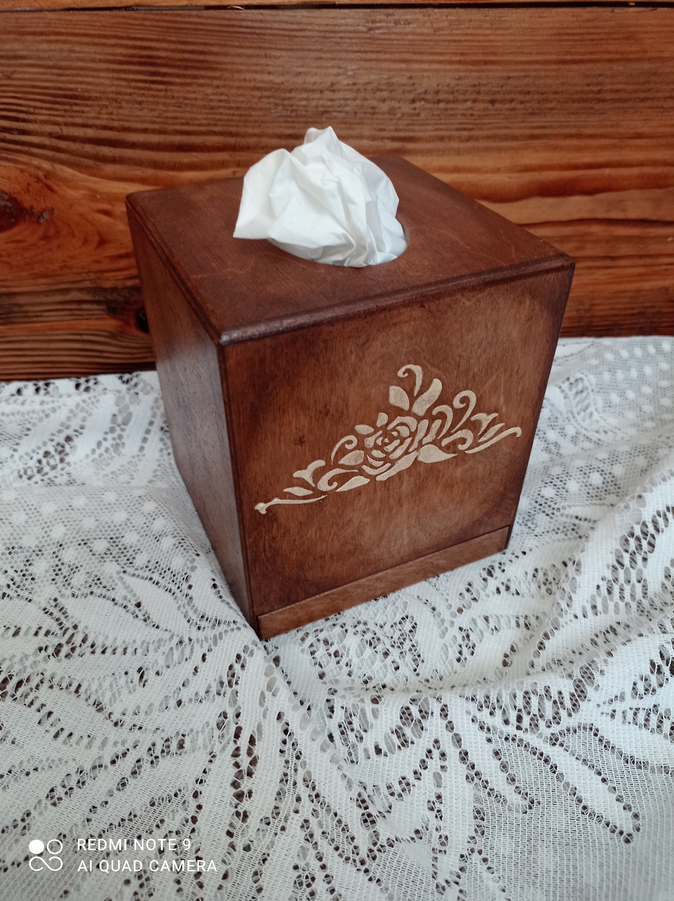 Caja de tejido Cubierta Square Titular de servilletas de | Etsy