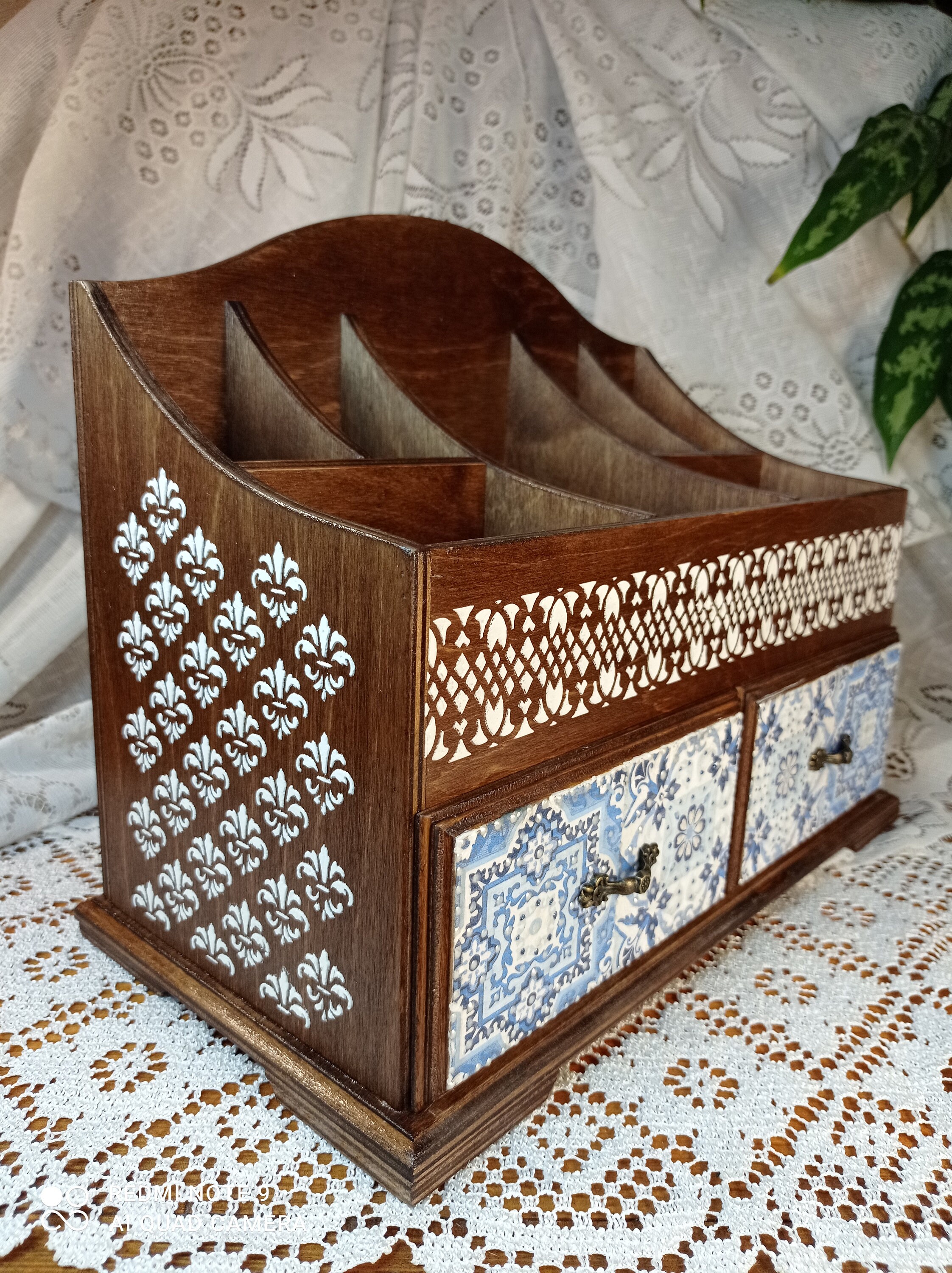 Wooden Makeup Storage Organizer Box Cosmetic Etsy