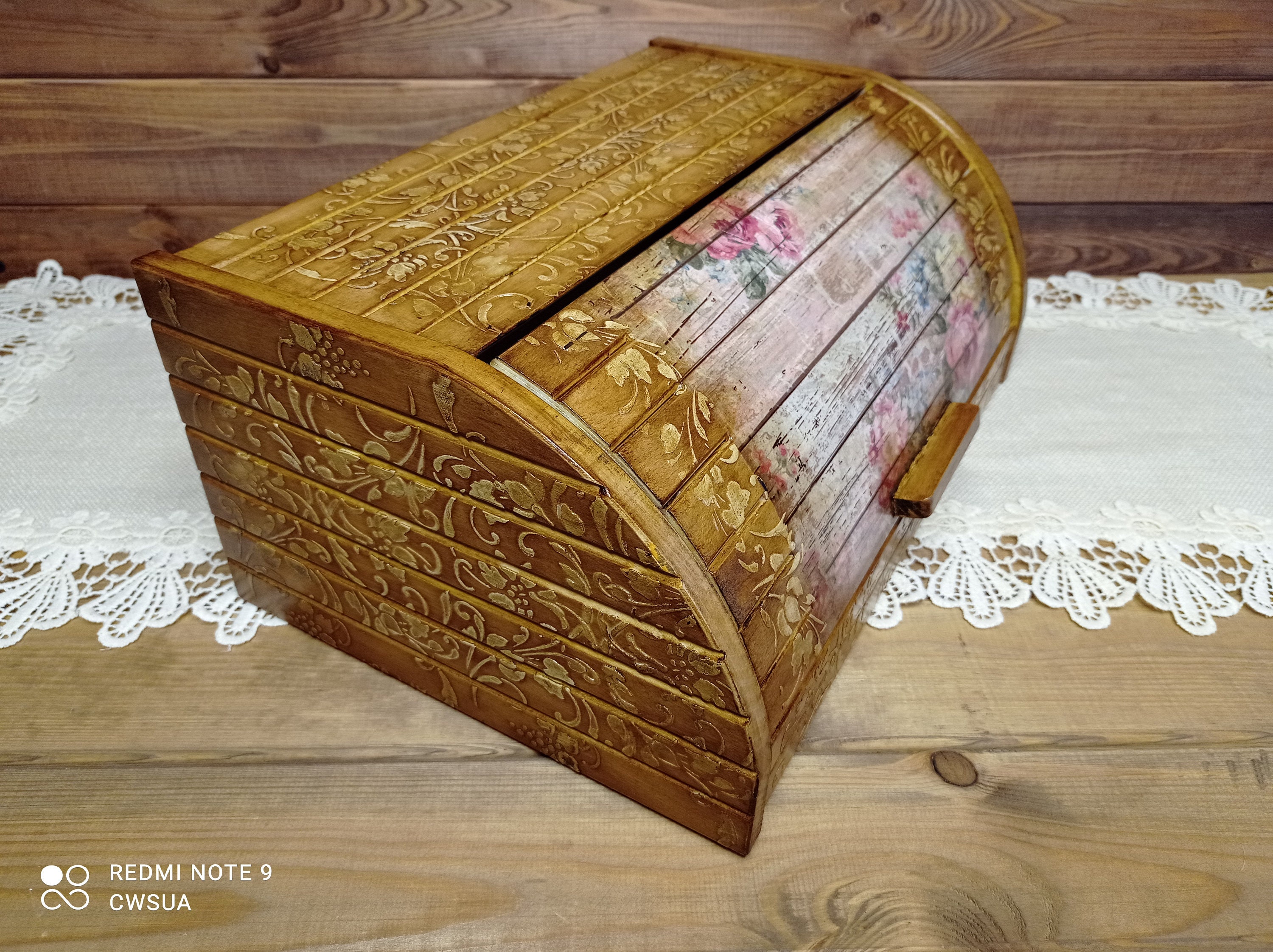 Caja de pan de madera cubo de pan rústico caja de | Etsy