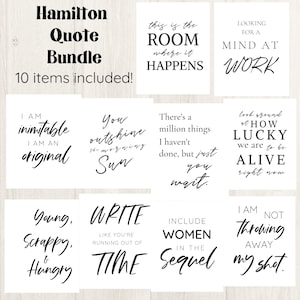 Hamilton Quotes Bundle | Printable Wall Art | 10 Prints