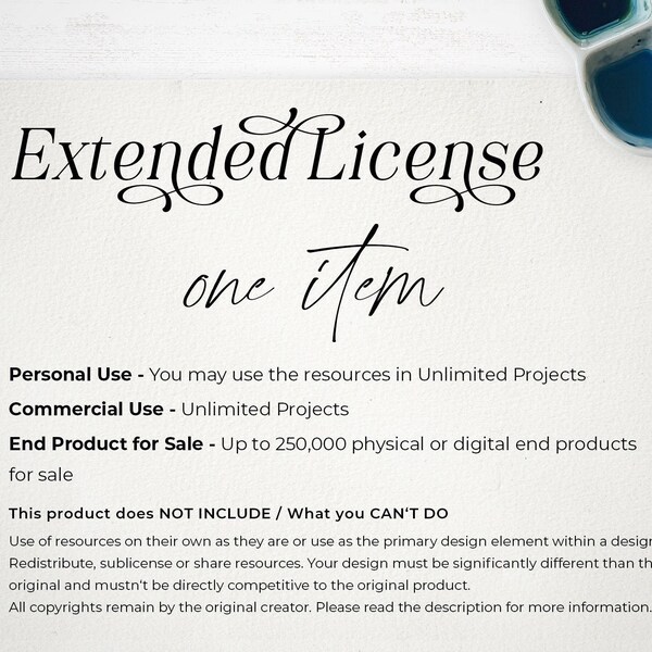 Extended License for 1 Item, Commercial License, Licence, Grafik Lizenz