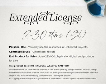 Uitgebreide licentie voor sets (2-30 items), commerciële licentie, licentie, Grafik Lizenz