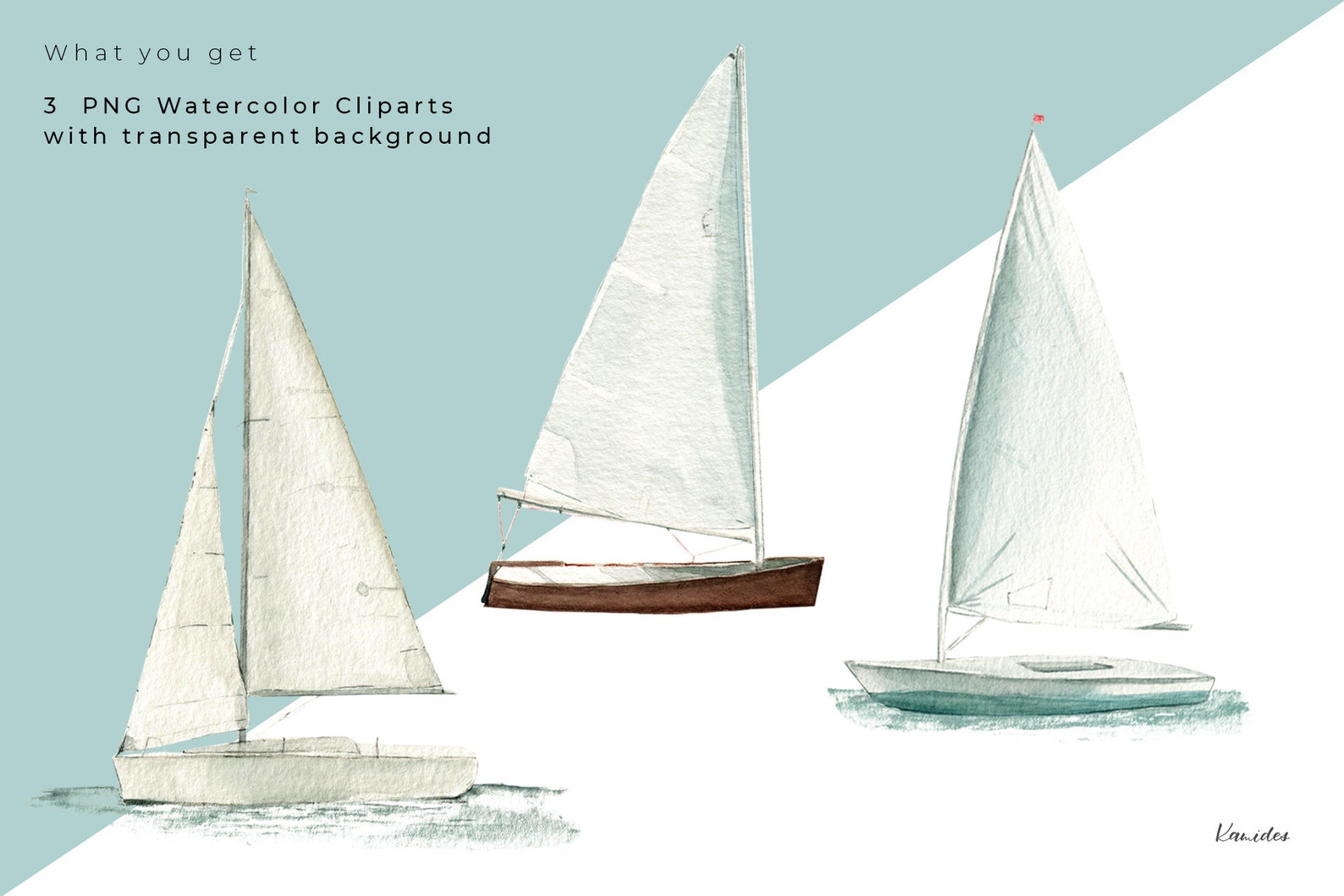 sailboat watercolor clipart