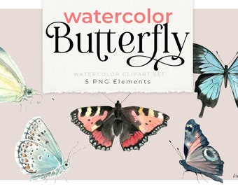 Aquarel Vlinder Clipart, Kleurrijke Vlinders Illustraties, Schmetterling Aquarel PNG, Pfauenauge, Kleiner Fuchs, Kohlweißling