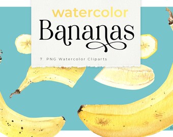 aquarel bananen cliparts, fruit illustratie, transparante PNG, gezond eten, vegetarisch eten, gezond leven, digitaal bestand